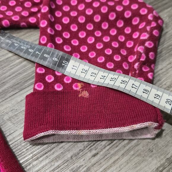 Isaac Mizrahi Live! Red Purple Floral Print V Neck Long Button Cardigan Sweater - Picture 6 of 9